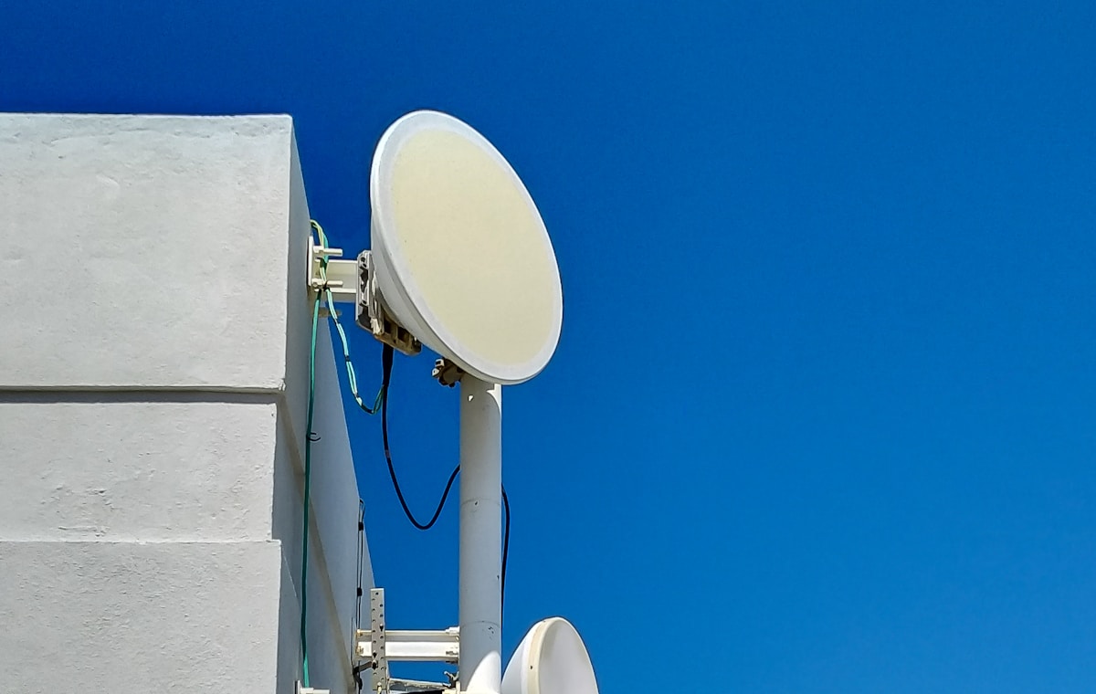 Fiber setup outside a building